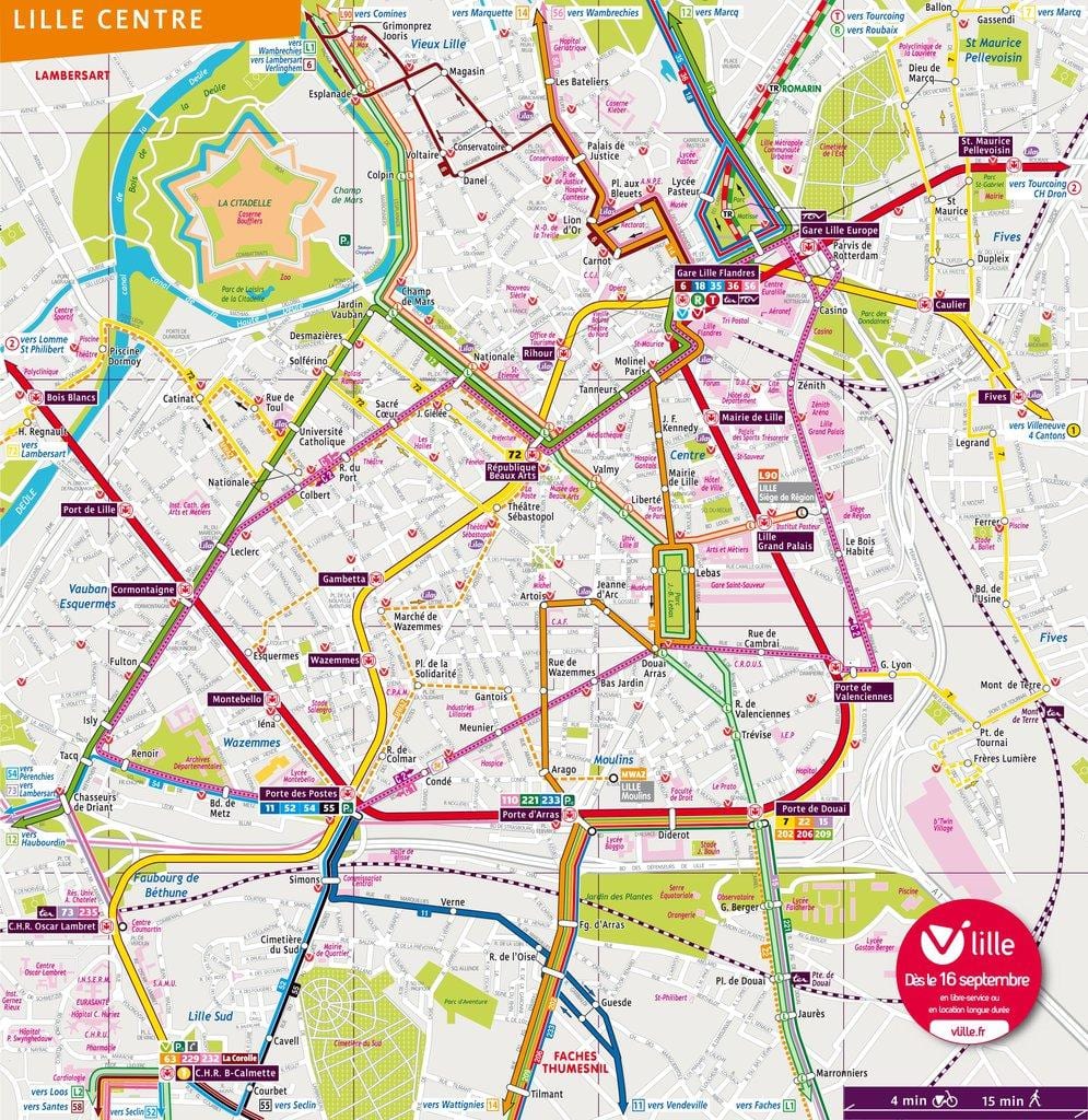 karte Lille autobusu