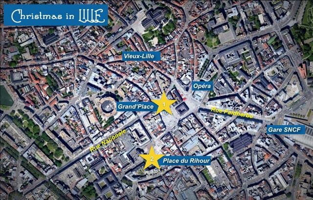 karte Lille ziemassvētku tirdziņš